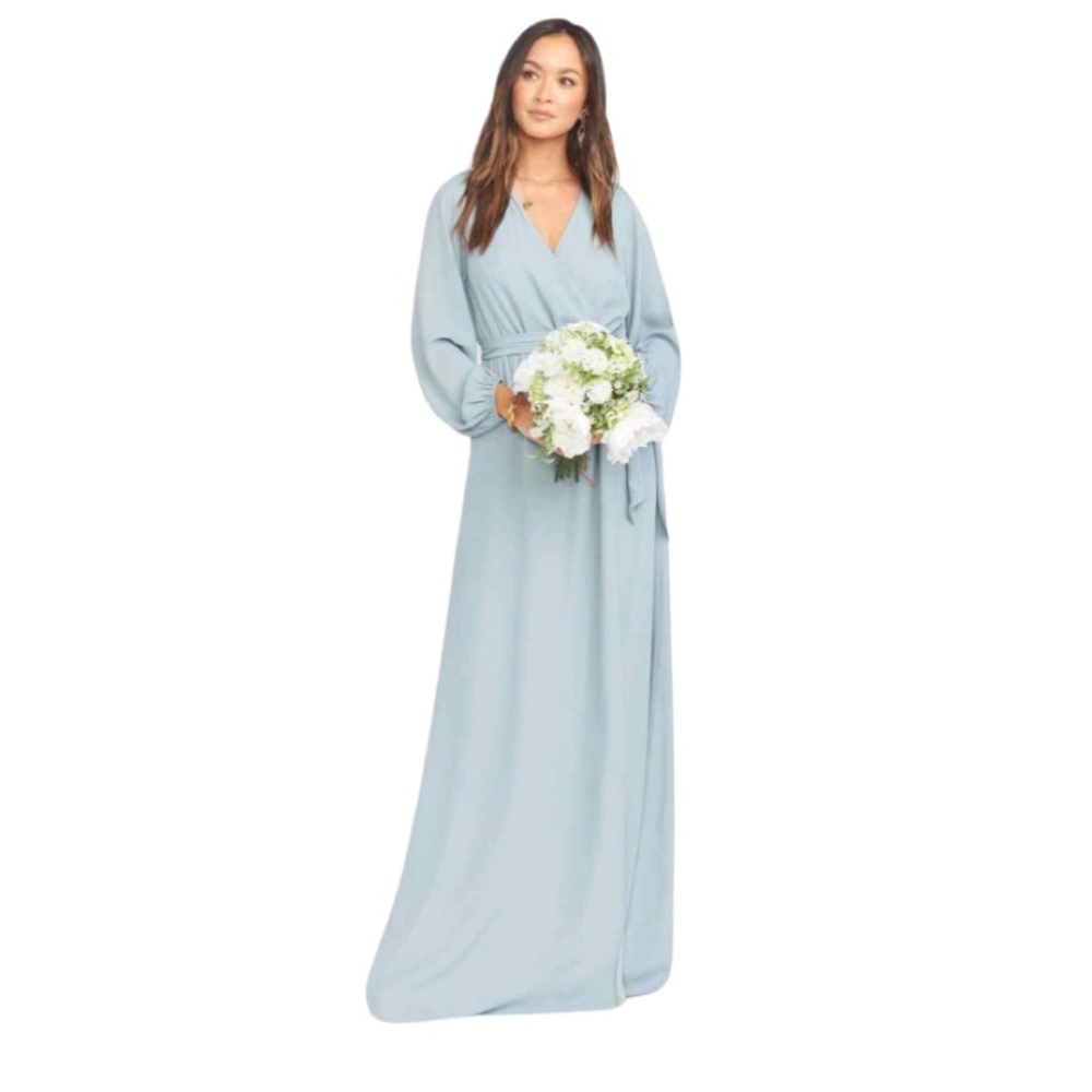 Show Me Your MuMu:Lady Long Sleeve Wrap Dress in Silver Sage